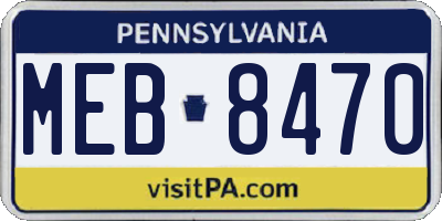 PA license plate MEB8470