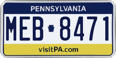 PA license plate MEB8471
