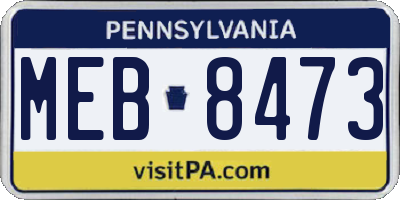 PA license plate MEB8473