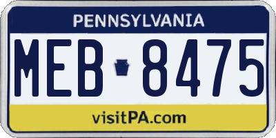 PA license plate MEB8475