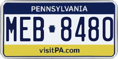 PA license plate MEB8480