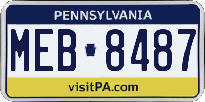 PA license plate MEB8487