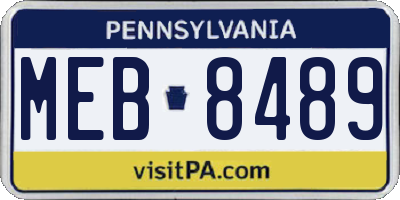 PA license plate MEB8489