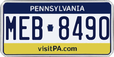 PA license plate MEB8490