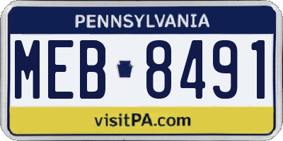 PA license plate MEB8491