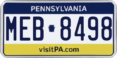 PA license plate MEB8498