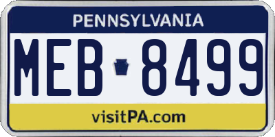PA license plate MEB8499