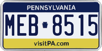 PA license plate MEB8515
