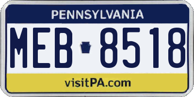 PA license plate MEB8518