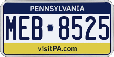 PA license plate MEB8525