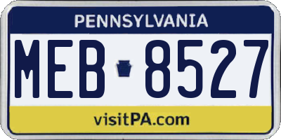 PA license plate MEB8527