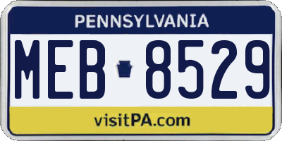 PA license plate MEB8529