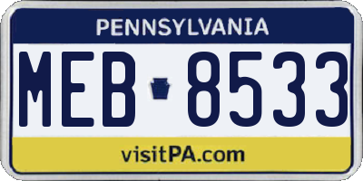 PA license plate MEB8533