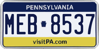 PA license plate MEB8537