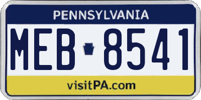 PA license plate MEB8541