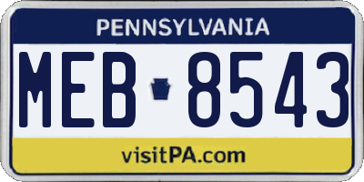 PA license plate MEB8543