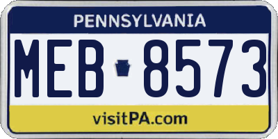 PA license plate MEB8573