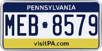 PA license plate MEB8579