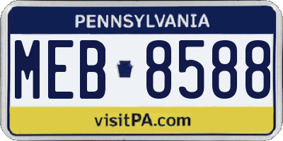 PA license plate MEB8588