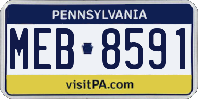 PA license plate MEB8591