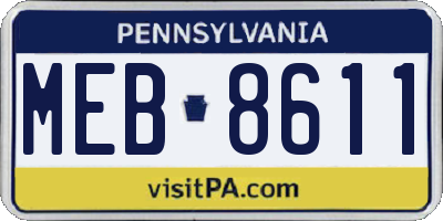 PA license plate MEB8611