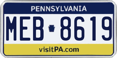 PA license plate MEB8619