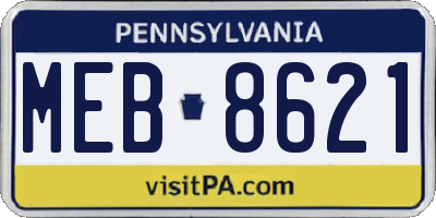 PA license plate MEB8621