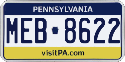 PA license plate MEB8622