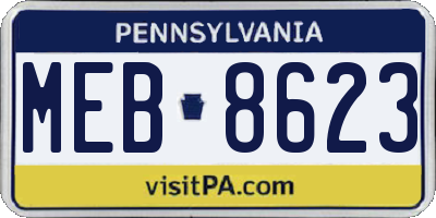 PA license plate MEB8623