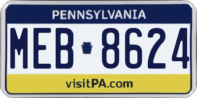 PA license plate MEB8624