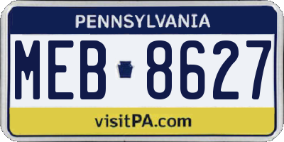 PA license plate MEB8627