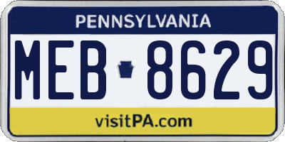 PA license plate MEB8629