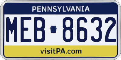 PA license plate MEB8632
