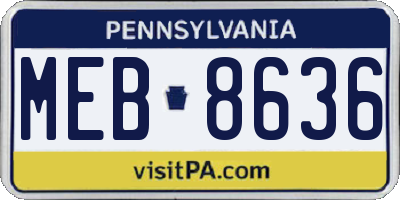 PA license plate MEB8636
