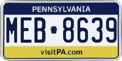 PA license plate MEB8639