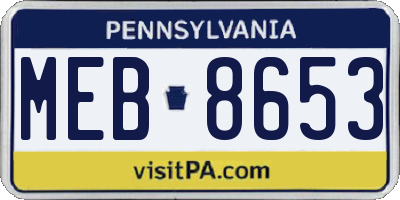PA license plate MEB8653