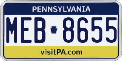 PA license plate MEB8655