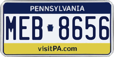 PA license plate MEB8656