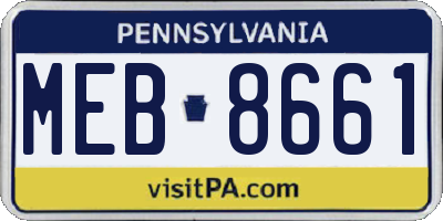 PA license plate MEB8661