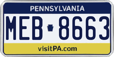 PA license plate MEB8663