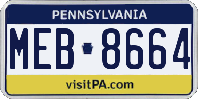 PA license plate MEB8664