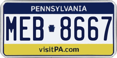 PA license plate MEB8667
