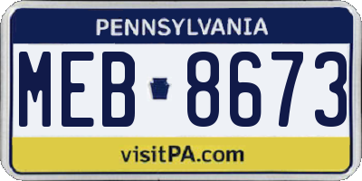 PA license plate MEB8673