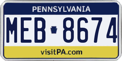 PA license plate MEB8674
