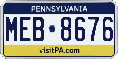 PA license plate MEB8676
