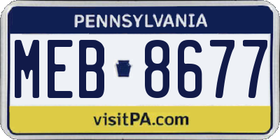 PA license plate MEB8677