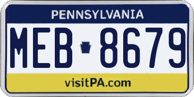 PA license plate MEB8679
