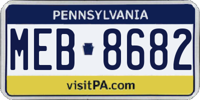PA license plate MEB8682
