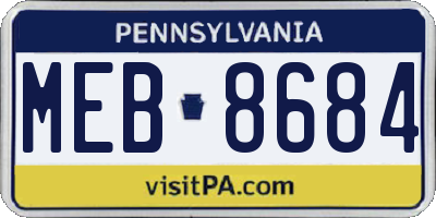 PA license plate MEB8684