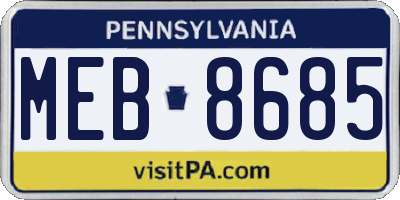PA license plate MEB8685